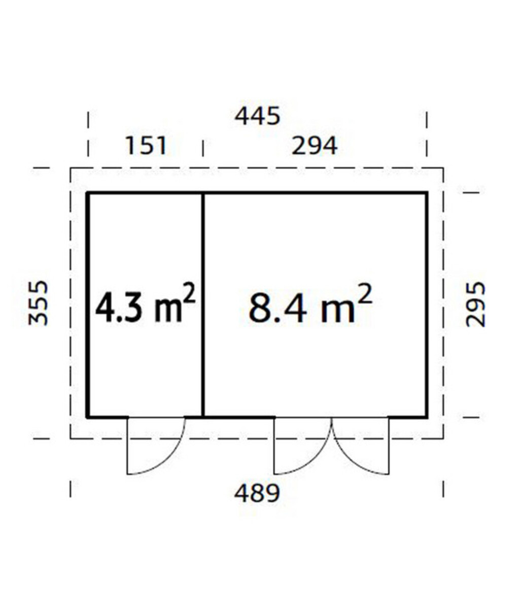 Bild 3 von Palmako Gartenhaus Lara, ca. B489/H221/T355 cm