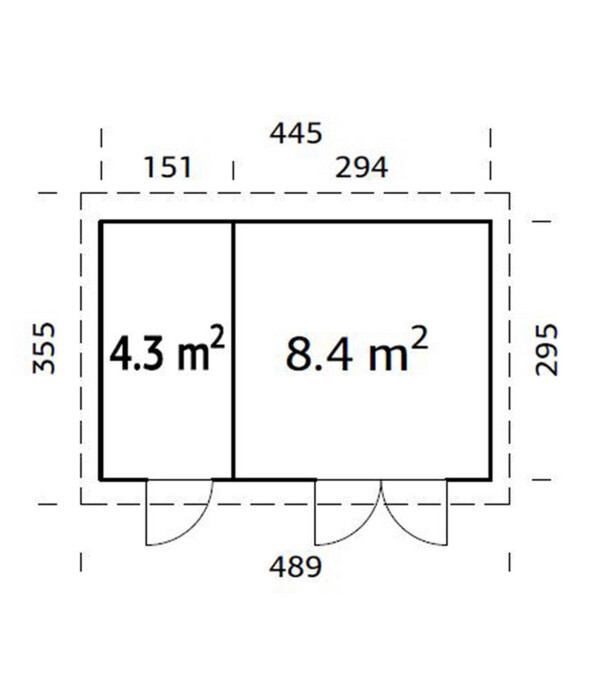 Bild 3 von Palmako Gartenhaus Lara, ca. B489/H221/T355 cm