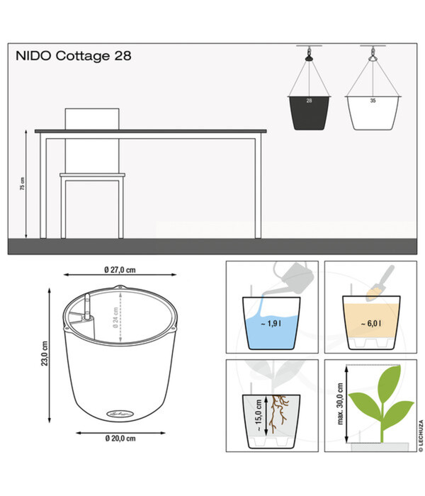 Bild 4 von LECHUZA® Kunststoff-Hängeampel Nido Cottage
