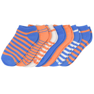 7 Paar Jungen Sneaker-Socken im Set BLAU / ORANGE / WEISS