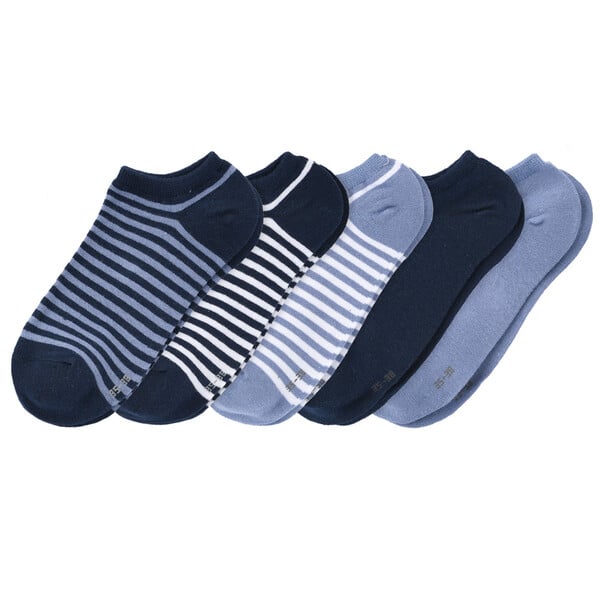 Bild 1 von 5 Paar Damen Sneaker-Socken im Set DUNKELBLAU / TAUBENBLAU / WEISS