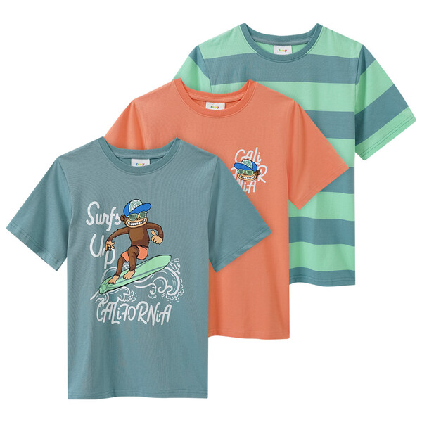 Bild 1 von 3 Jungen T-Shirts in verschiedenen Dessins DUNKELGRÜN / HELLGRÜN / ORANGE