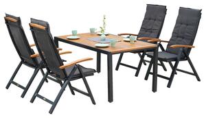 GARTENGARNITUR TILOS SET 5TLG., Graphitfarben, Naturfarben