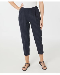 Pull-on-Hose mit Nadelstreifen, Janina, teilelastischer Bund, dunkelblau gestreift