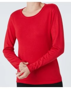 Schicker Pullover, Janina, Zierknöpfe, rot