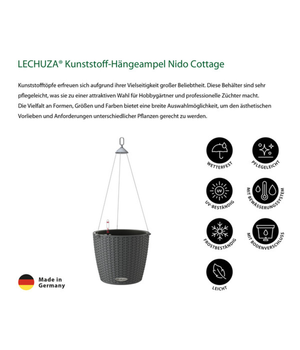 Bild 3 von LECHUZA® Kunststoff-Hängeampel Nido Cottage