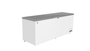 METRO Professional Gefriertruhe GHF2700S, Stahl, 188 x 73.5 x 94.5 cm, 700 L, 125 W, 3 Körbe, LED-Beleuchtung, 6 Rollen, mit Schloss, weiß /grau