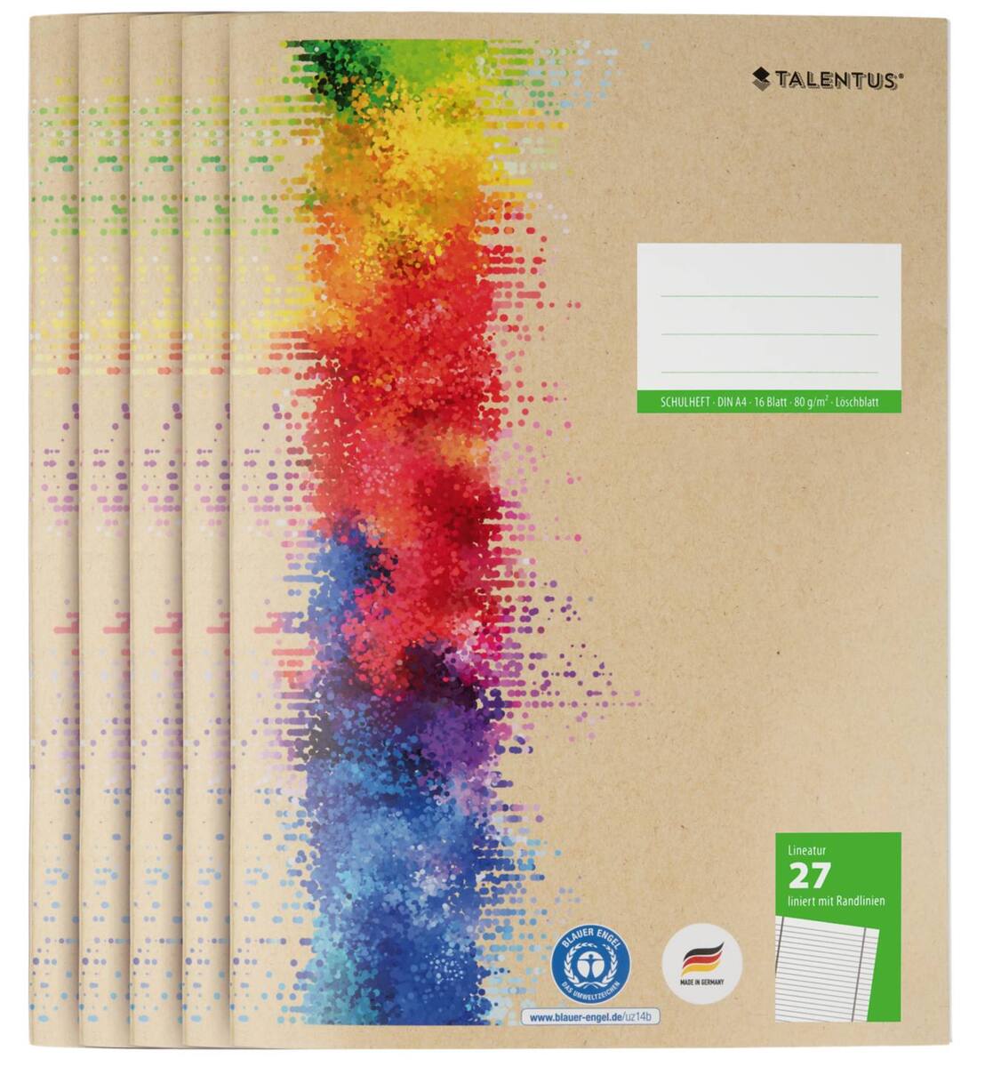 Bild 1 von TALENTUS® Schulhefte A4 liniert Lineatur 28, 5-St.-Packg.
