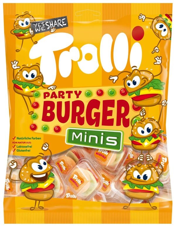 Bild 1 von TROLLI Party-Burger Minis, 170-g-Beutel