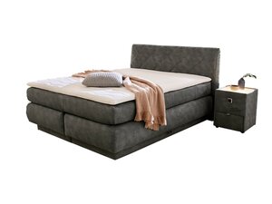 Boxspringbett 160 x 200 cm mit Bettkasten grau - ANNIKA