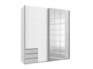 Schwebetürenschrank Betonoptik - weiß 180 cm - EMDEN