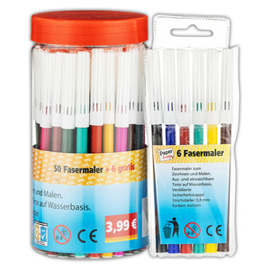 Paperscrip Fasermaler "Coloring Marker" 50 + 6 gratis