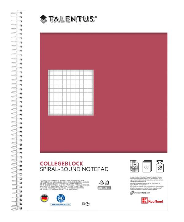 Bild 1 von TALENTUS® Collegeblock A4 kariert