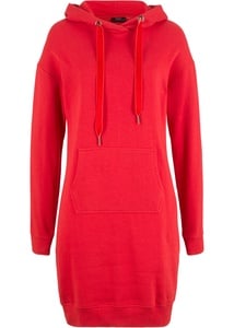 Baumwoll-Sweatkleid mit Kapuze, 32/34, Rot