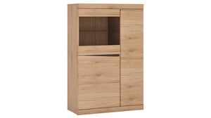 Highboard mit Glastür San Remo Eiche 86 cm - CANDELA