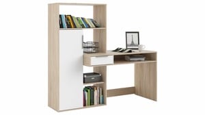 Computerschreibtisch Eiche - weiß 163 cm - FUNCTION PLUS