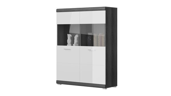 Bild 1 von Highboard weiß Hochglanz - Rauchsilber 114 cm - SCOUT