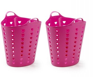 Set: 2 x Kreher Flexibler Tragekorb 65 Liter (Pink)