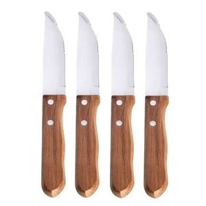 Paella World Jumbo Messer-Set (Steakmesser) 4-teilig 25cm Klinge genietetem Holzgriff