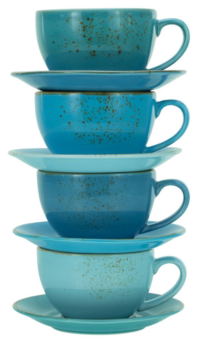 Bild 4 von Nature Collection AQUA Bistrotassen Set, Cappuccino Set 8 teilig
