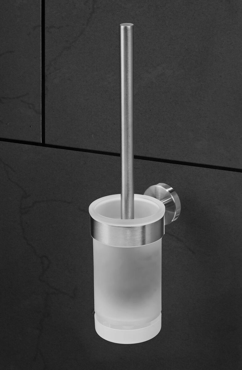 Bild 4 von AMARE Luxus Silikon WC-Bürste belüftet mit Wandhalterung Edelstahl/Glas, 37,5 x 11,5 x 9 cm