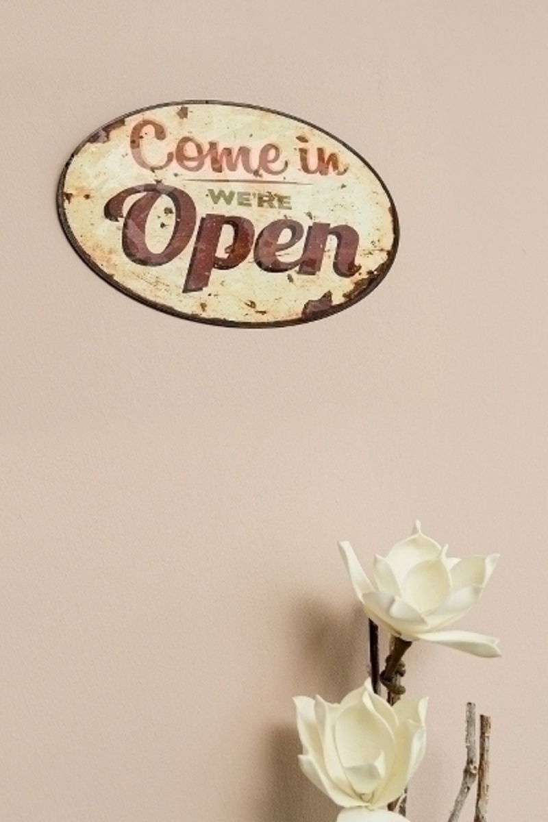 Bild 3 von Metallschild "Come in we're open"