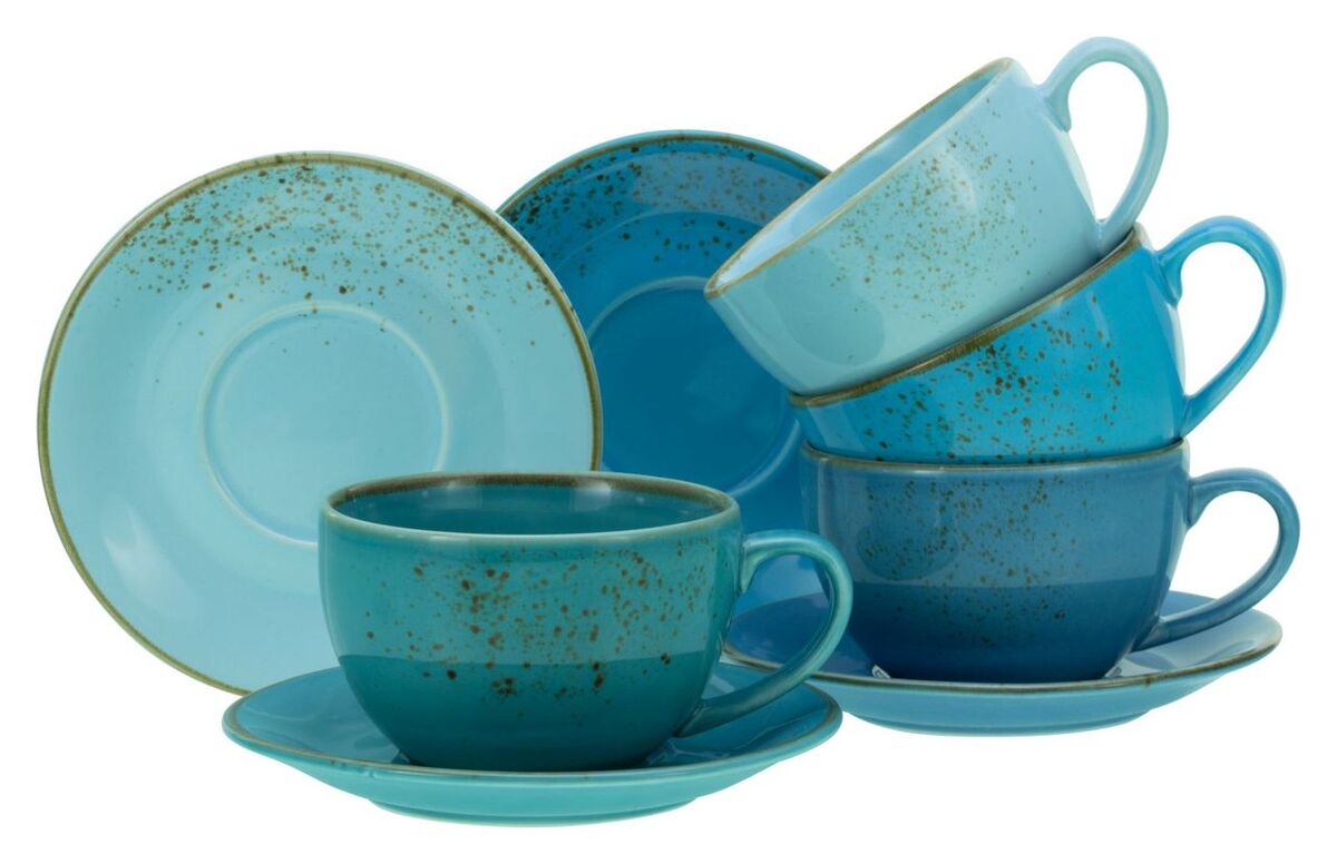 Bild 2 von Nature Collection AQUA Bistrotassen Set, Cappuccino Set 8 teilig