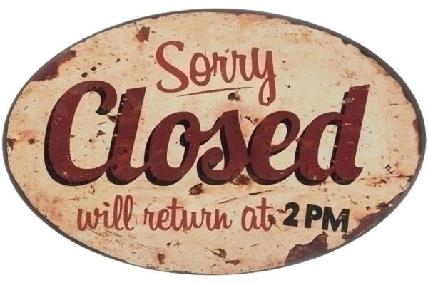 Bild 1 von Metallschild "Sorry closed"