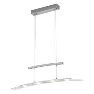 Reality Leuchten Pendelleuchte Samos R32990407 Nickel Matt Transparent Metall Glas B/h/t: Ca. 80x150x8 Cm 4.0 Brennstellen