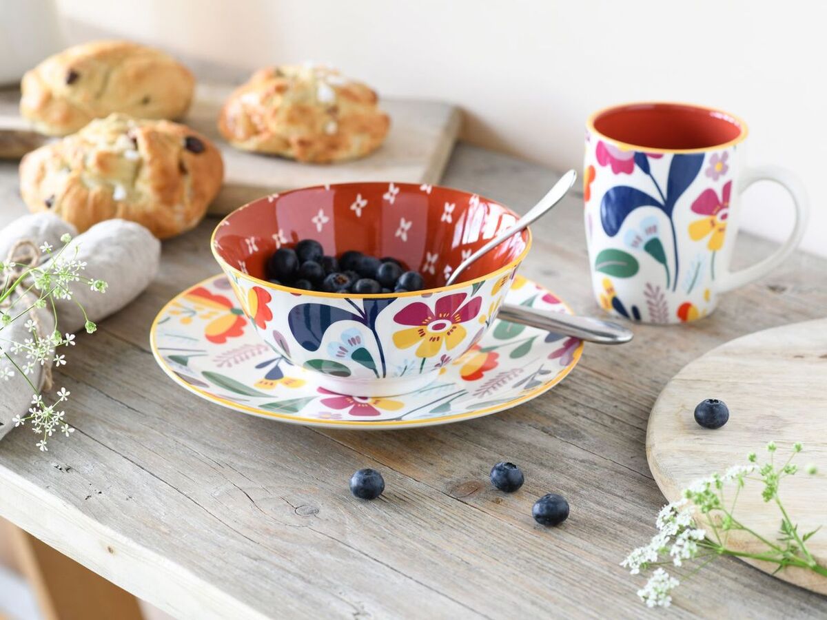 Bild 1 von Folklore , 12-teiliges Geschirrset, Tafelservice aus Steinzeug