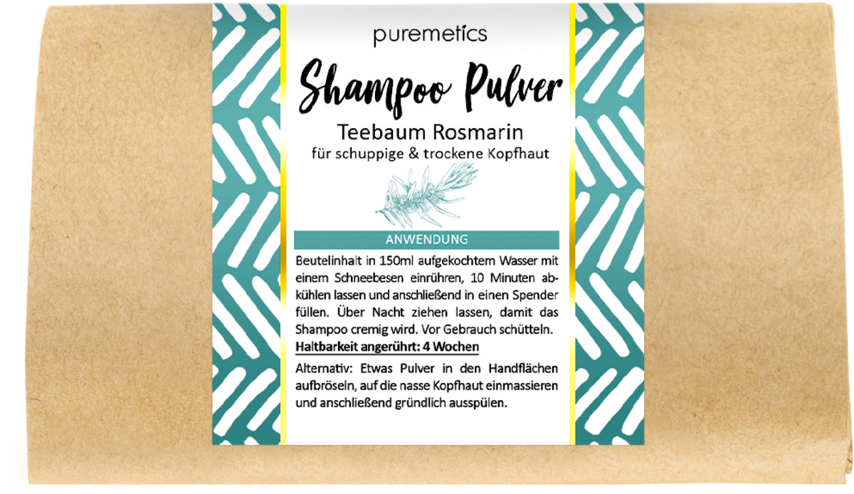 Bild 1 von puremetics Shampoo Pulver Teebaum Rosmarin, 50 g