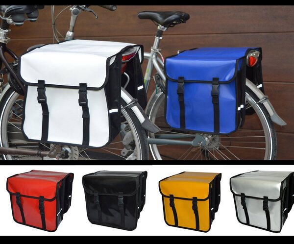 Bild 1 von Aves-24 Fahrradtasche »FAHRRADTASCHE Gepäckträgretache Fahrrad 26" 28" Doppel Tasche Gepäckträger 28L PVC«, PVC_Silber