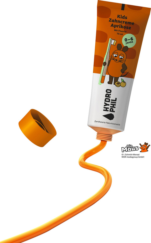 Bild 2 von HYDROPHIL Kids Zahncreme Maus Aprikose, 75 ml