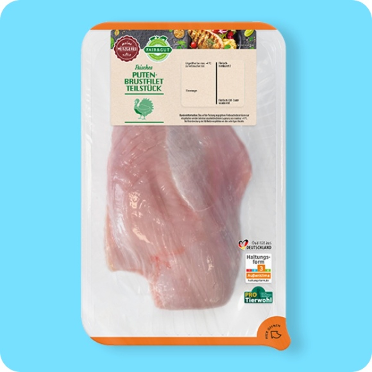Bild 1 von FAIR & GUT Putenbrustfilet-Teilstück, Haltungsform 3: Außenklima⁹