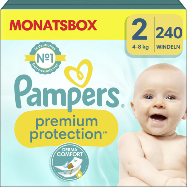 Bild 1 von Pampers premium protection Windeln New Baby Gr.2 (4-8kg) Monatsbox