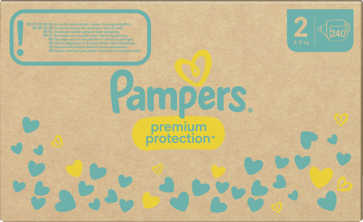 Bild 2 von Pampers premium protection Windeln New Baby Gr.2 (4-8kg) Monatsbox