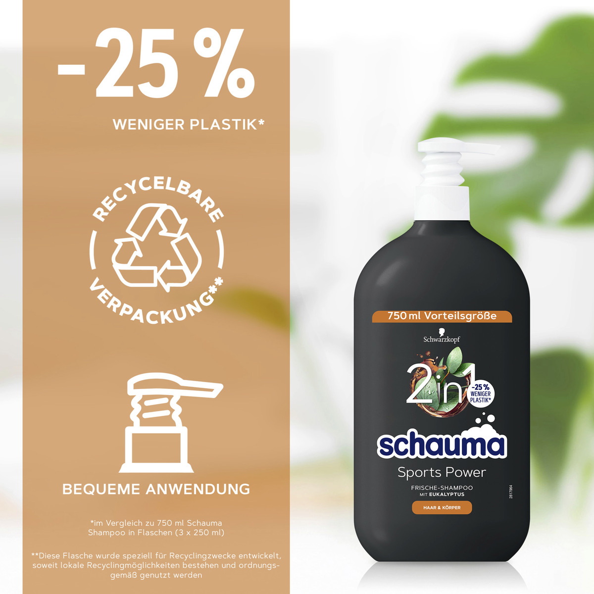 Bild 3 von Schauma 2in1 Shampoo Sports Power Vorteilsgröße, 750 ml