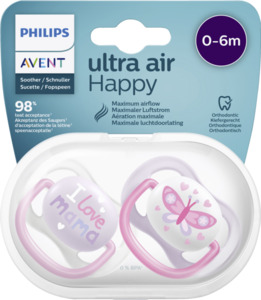 PHILIPS AVENT ultra air Schnuller Schmetterling & Mama 0-6 Monate