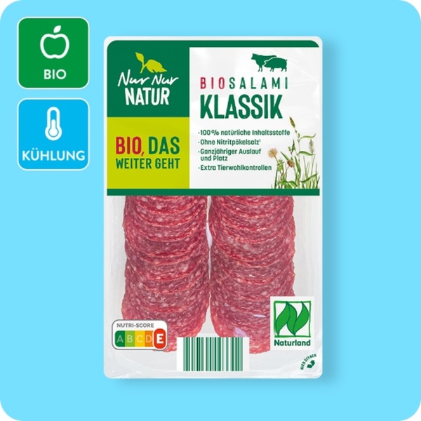 Bild 1 von NUR NUR NATUR Bio-Salami, Klassik