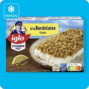 IGLO Schlemmerfilet, À la Bordelaise classic oder Knusprig-kross