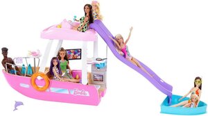 Barbie Puppen Fahrzeug Barbie Traumboot mit Pool und Rutsche inkl. Barbie Zubehör