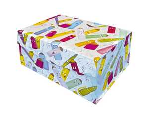 Geschenkbox Schule aus Karton faltbar 25 x 17 x 12 cm