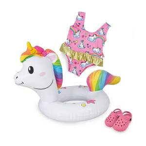 Puppenzubeh&#246;r - Einhorn Schwimmset - Gr&#246;&#223;e 35 - 45 cm