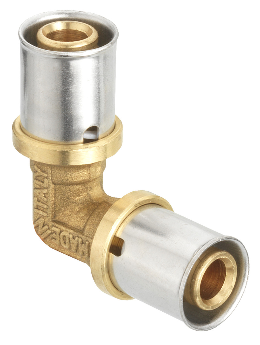 Bild 1 von Cornat Press-Winkel 90° komplett Messing/Edelstahl, ø 16 mm