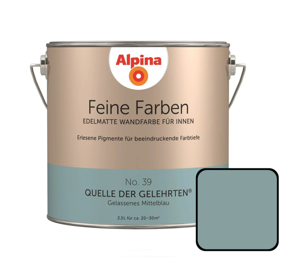 Bild 1 von Alpina Feine Farben No. 39 Quelle der Gelehrten 2,5 L gelassenes mittelblau edelmatt