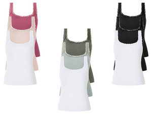 esmara® Damen Tops, 3 Stück, in modischer Ripp-Qualität