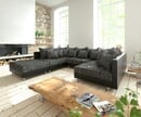 Bild 1 von Wohnlandschaft Clovis Schwarz Modulsofa mit Hocker