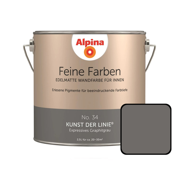 Bild 1 von Alpina Feine Farben No. 34 Kunst der Linie 2,5 L expressives graphitgrau edelmatt