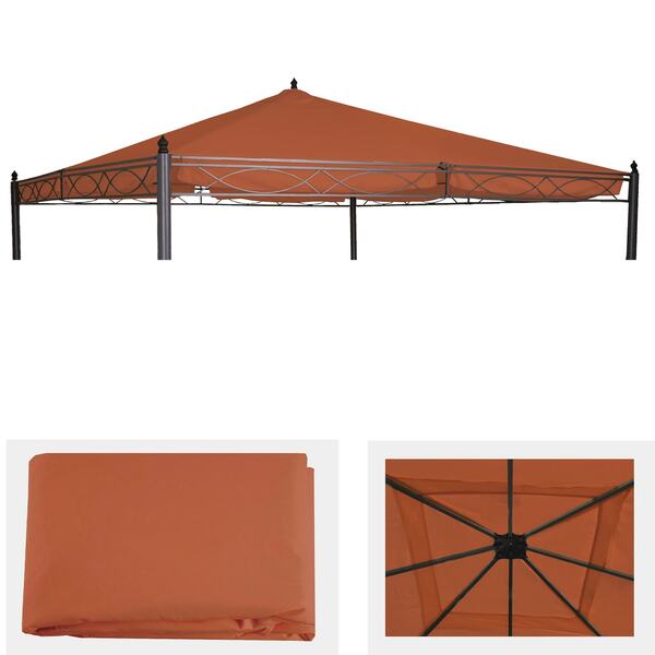 Bild 1 von Ersatzbezug für Dach Pergola Pavillon Calpe 4x4m ~ terracotta-braun