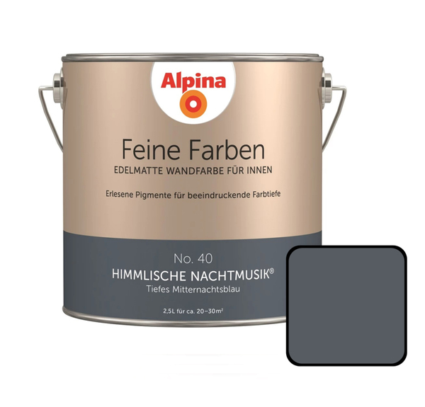 Bild 1 von Alpina Feine Farben No. 40 Himmlische Nachtmusik 2,5 L tiefes mitternachtsblau edelmatt